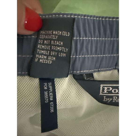 Vintage Polo Ralph Lauren 8" Swim Trunks Shorts Mens XL Green Lined Beach NWT - Picture 10 of 13